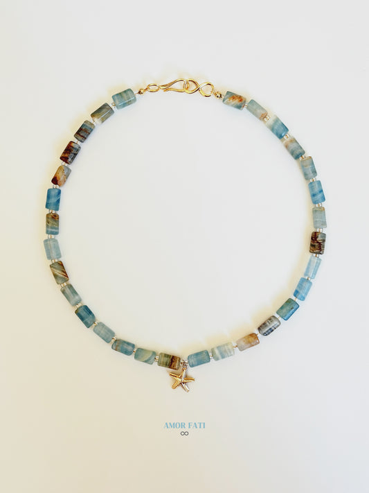 Ocean Breeze Aquatine Calcite Necklac