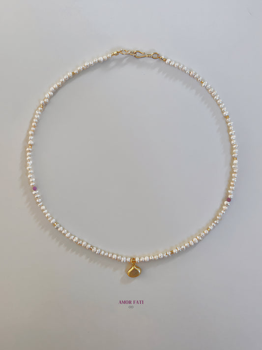 Pearl Seashell Necklace - June Birthstone